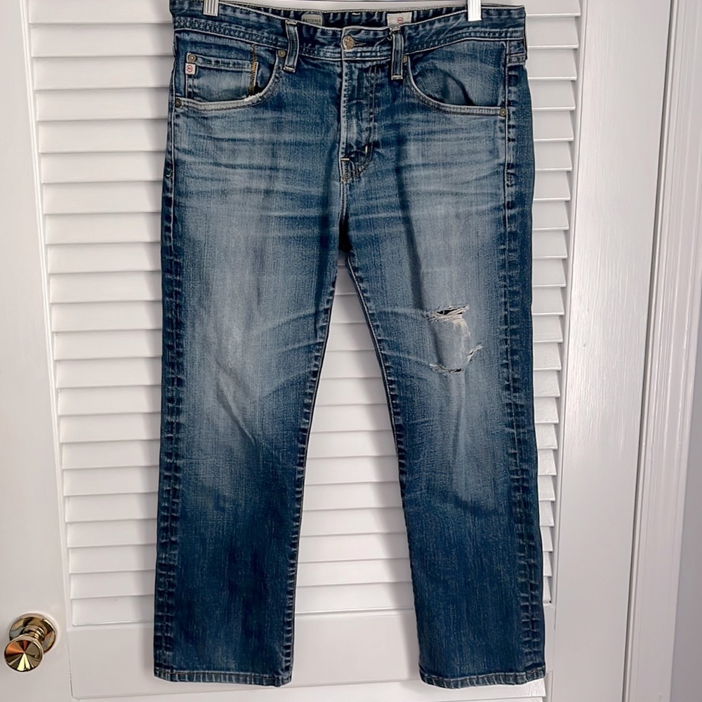 AG Adriano Golschmied Jeans Matchbox Slim Straight Leg 3 Years AGed 34 short